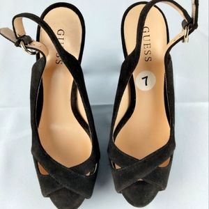 Dark brown Guess heels size 7